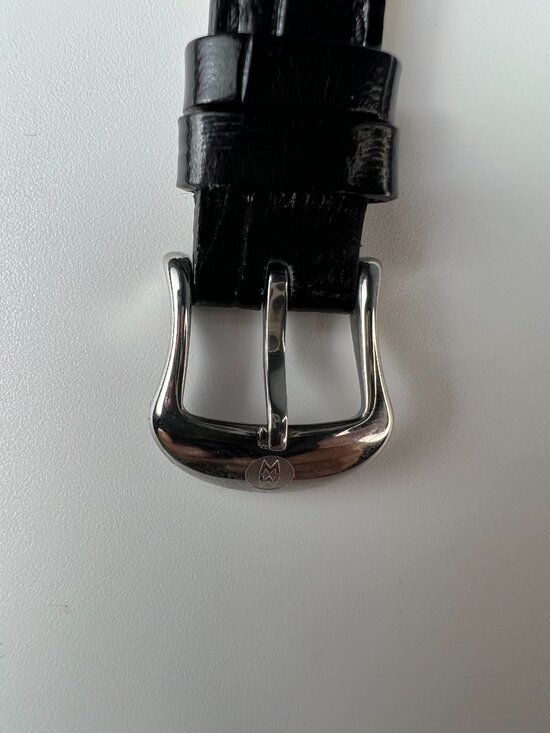 RARE MICHELE Coquette Retro Watch MOP Dial - Black Leather Belt - SWISS main image 7